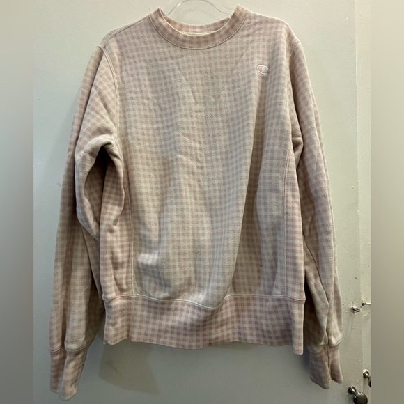 Champion + HVN for Urban Outfitters Gingham Loungewear Sweatshirt sz M - Picture 1 of 10
